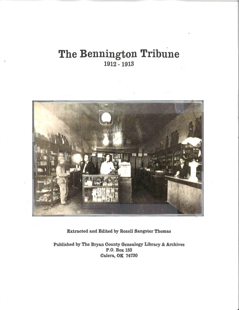 NEWSPAPER EXTRACTIONS-The Bennington Tribune 1912-1913