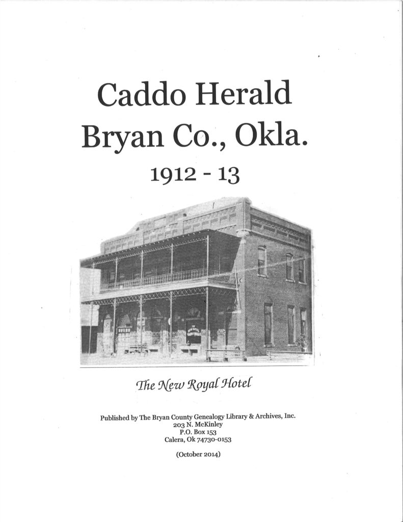 NEWSPAPER EXTRACTIONS-Caddo Herald, 1912-13