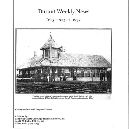 NEWSPAPER EXTRACTIONS-Durant Weekly News, May 1, August 1937