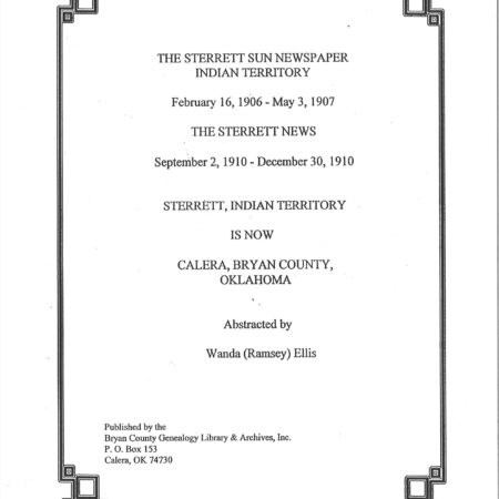 NEWSPAPER EXTRACTIONS-Sterrett (now Calera) Newspaper,Feb.1906-Dec.30,1910