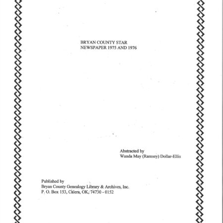 NEWSPAPER EXTRACTIONS-Bryan County Star Newspaper 1975 and 1976