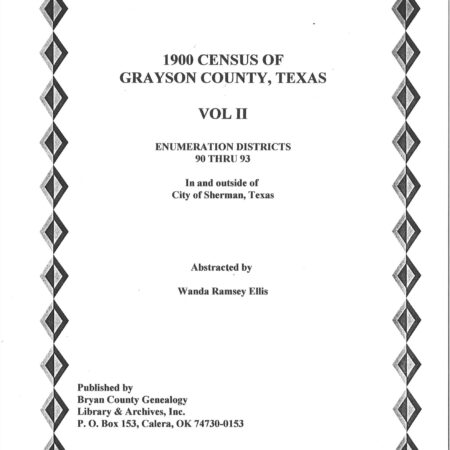 Grayson County Texas-1900 US Federal Census Records-Vol. 2, Sherman, ED 90-93