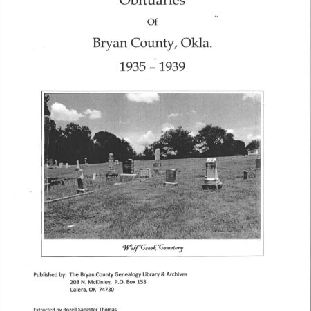 Obituaries of Bryan Co. 1935 - 1939
