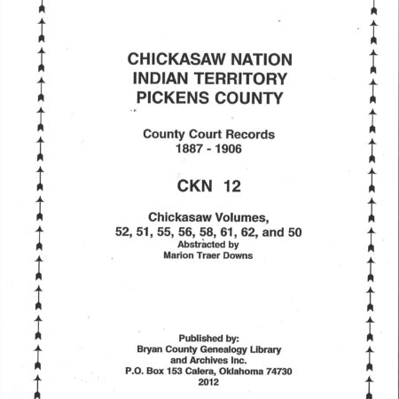 CHICKASAW DISTRICT COURT RECORDS-Pickens County CKN 12, County Court 1887-1906